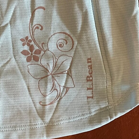 L.L. Bean Womens M Quarter-Zip Pullover Floral Print Performance Top Blue Lightw - Picture 6 of 10